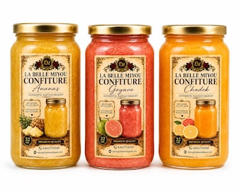 Haitian Fruit Preserves | Guava, Pineapple, Grapefruit Confiture (16 oz)