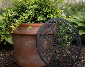 Mandala van een moestuin, metalen wanddecoratie, landelijke keukendecoratie, lasergesneden bord met pompoen en wortel, cadeau voor tuinliefhebbers, tuindecoratie voor buiten, ideaal voor mama.