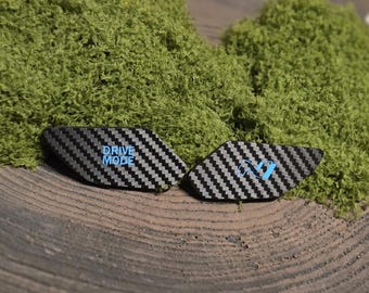 Set di cover per pulsanti N personalizzabili per Hyundai i30N, i20N, ElantraN e Kona N | Effetto carbonio/carbonio forgiato e gel | Colore/simbolo personalizzato