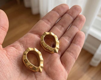 Gehämmert Edelstahl Ohr Tunnel, texturierte Ohr Gauges Plugs