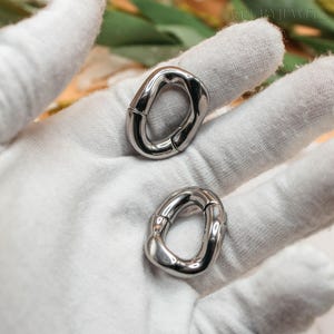 Pesas para pendientes de acero inoxidable de forma irregular, colgantes gruesos para lóbulos estirados