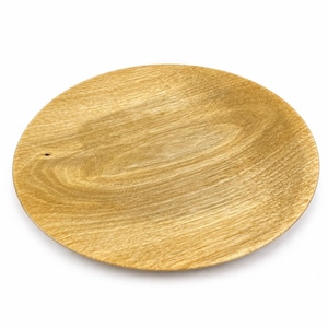 8” Persimmon Wood Serving Plate – Handmade Wooden Bread & Cheese Platter – Rustic Entertaining Dish