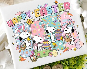 Snoopy Easter PNG Bundle, Happy Egg Hunt Design, Pastel Bunny Sublimation (Digital Download)