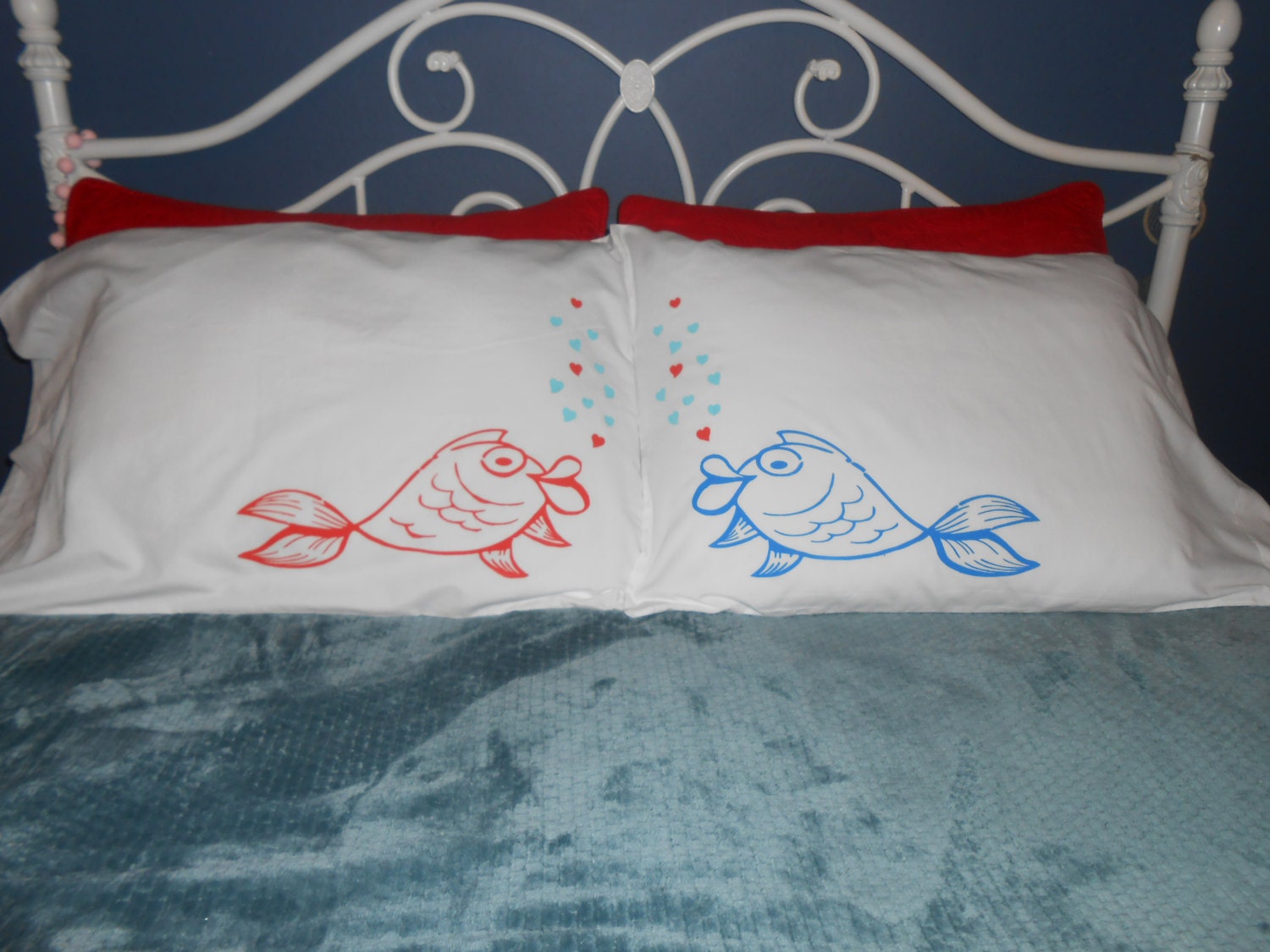 Kissing Fish Bedroom Decor Standard/Queen Pillowcases Etsy