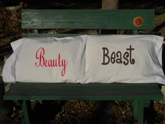 Beauty And Beast Hand Painted On Standard Pillowcases Bedroom Decor Couples Gifts Ideas Free Shipping