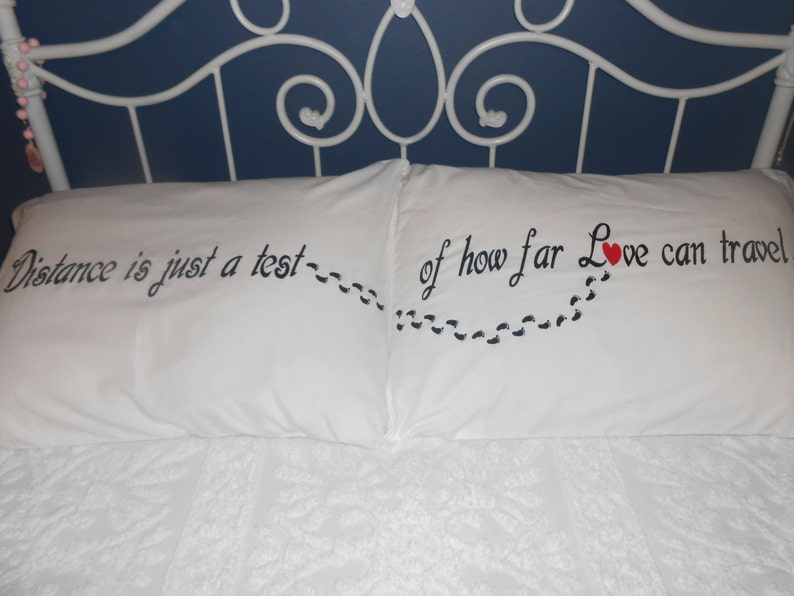 Long Distance Love Couples Pillowcases Bedroom Decor Gift Etsy
