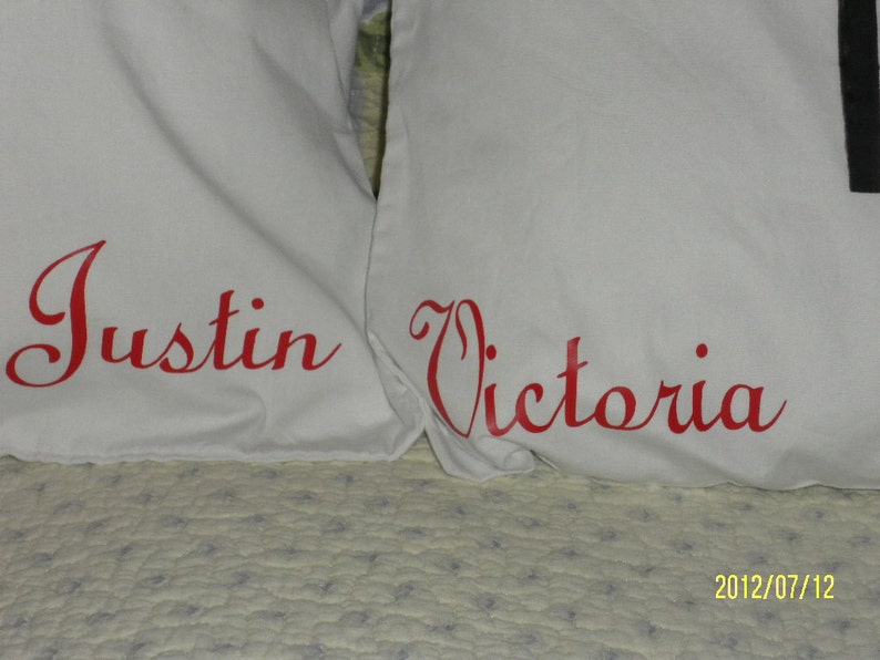 Personalized Bedroom Decor Soul Mates Hand Painted Couples Pillow Cases