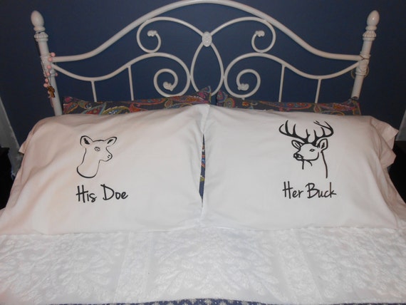 Her Buck And His Doe Couples Pillowcases Bedroom Decor