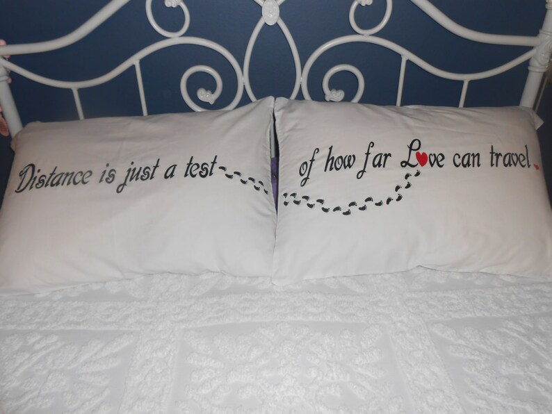 Long Distance Love Couples Pillowcases Bedroom Decor Gift Etsy