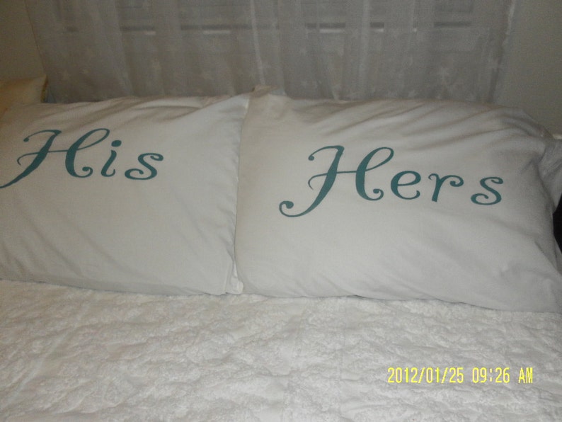 His & Hers Standard/Queen Pillow Cases for Your New Bedroom Etsy