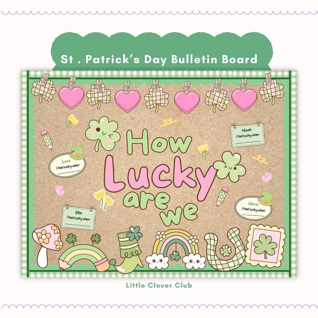St Patricks Day Bulletin Board Kit | How Lucky Are We Classroom Decor ...