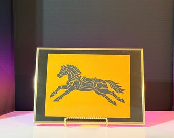 Warrior Horse Layered Paper Art,  Wall Decor Sculpture, Moody Minimalist Home Gallery
