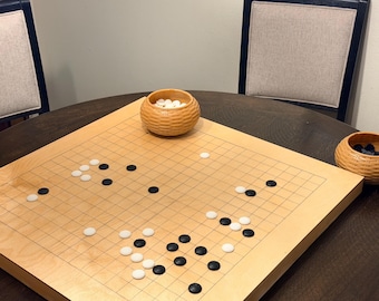 Birch Wood Go Board 19x19: 24" Stationary Game with Stones