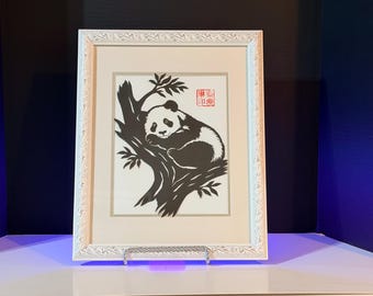 Luck Panda Framed, hand-cut paper pandas.，Personalized，Custom