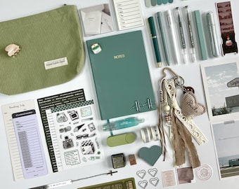 Morandi Green Stationery Bookish Bundle, Journal Kit, Cozy Writing Set for Book Lovers