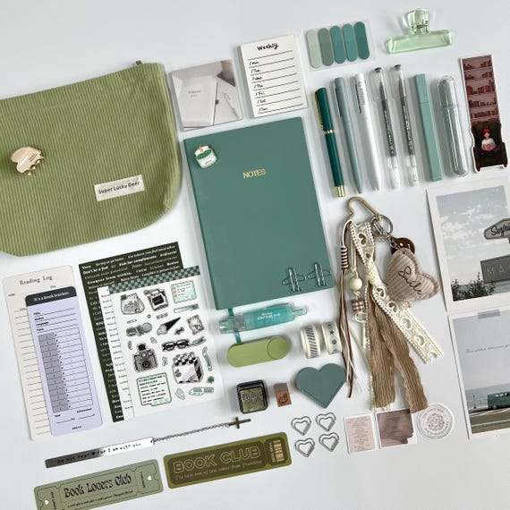 Morandi Green Stationery Bookish Bundle, Journal Kit, Cozy Writing Set for Book Lovers