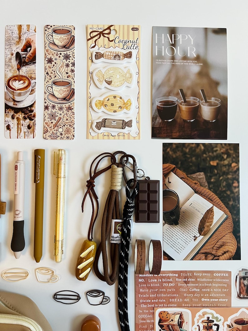 Cozy Coffee Stationery Bundle, Journal Kit, Planner Stickers, Notebook ...