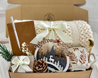 Gezellige kerstcadeaubox, Hygge winterverwenpakket, attent verjaardagscadeau voor vrouwen, ik denk aan je