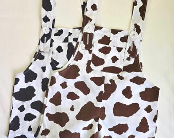 Cow Print Overalls | Toddler & Kids Farm Outfit