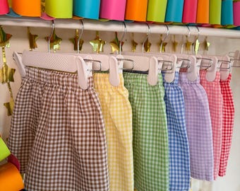 Gingham Toddler Shorts | Cotton Baby Shorts | Handmade Kids Summer Outfit