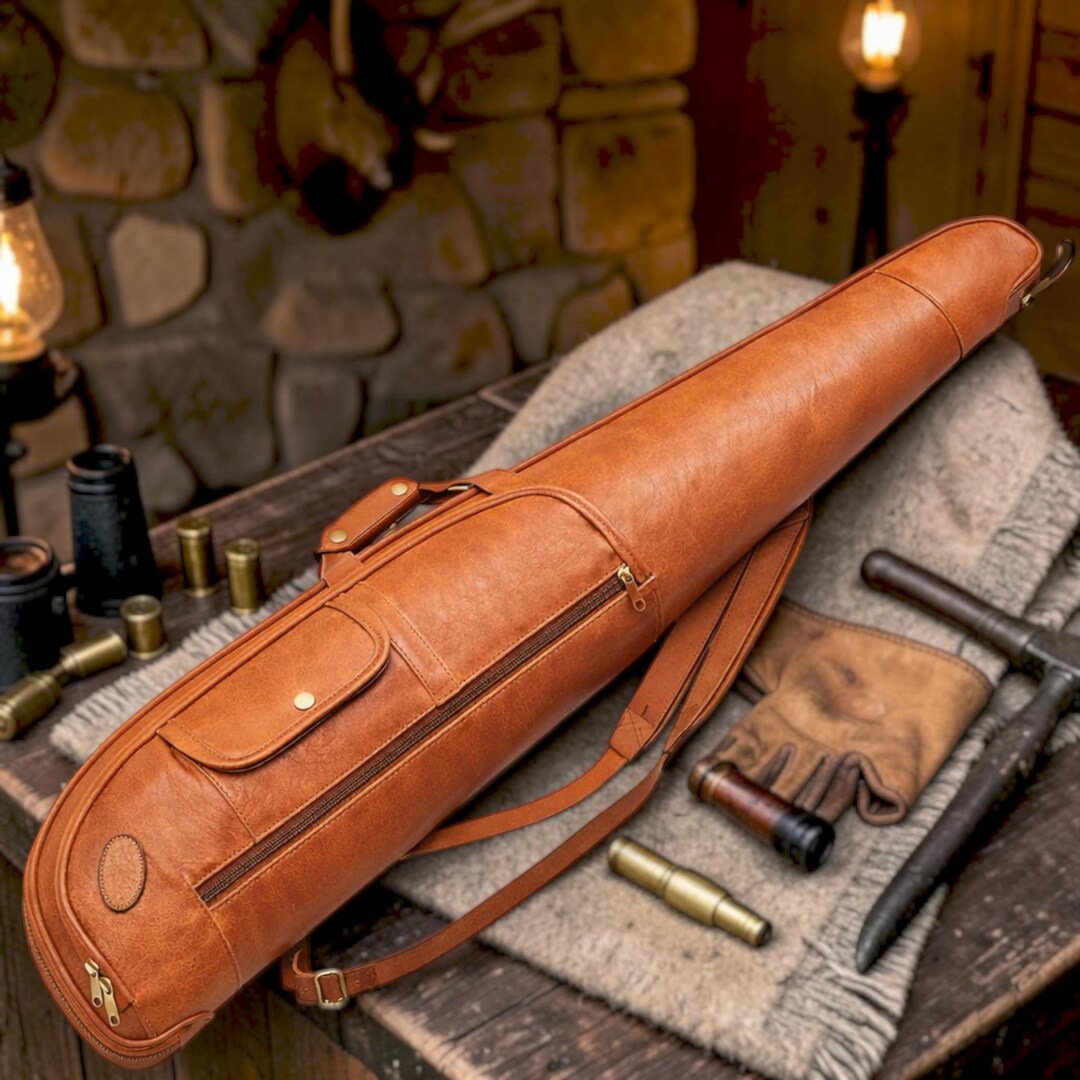 Personalized Full-grain Leather Rifle Case, Fur Lined Shotgun Slip ...