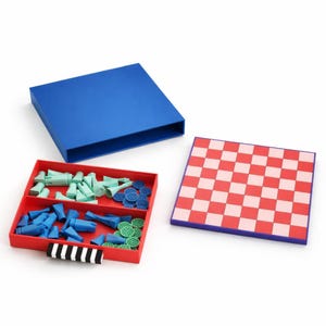Color Block Schach und Dame Set | Kompaktes Brettspiel | 3D Gedruckt aus PLA Bild 3