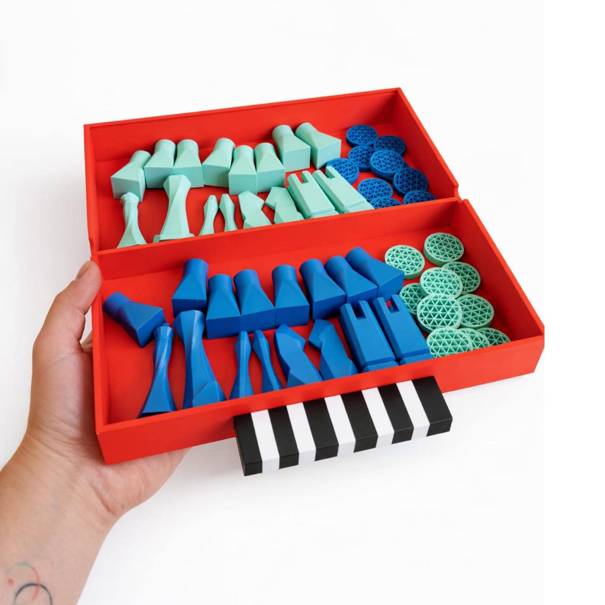 Color Block Chess and Checkers Set | Compact Board Game | 3D Printed ...
