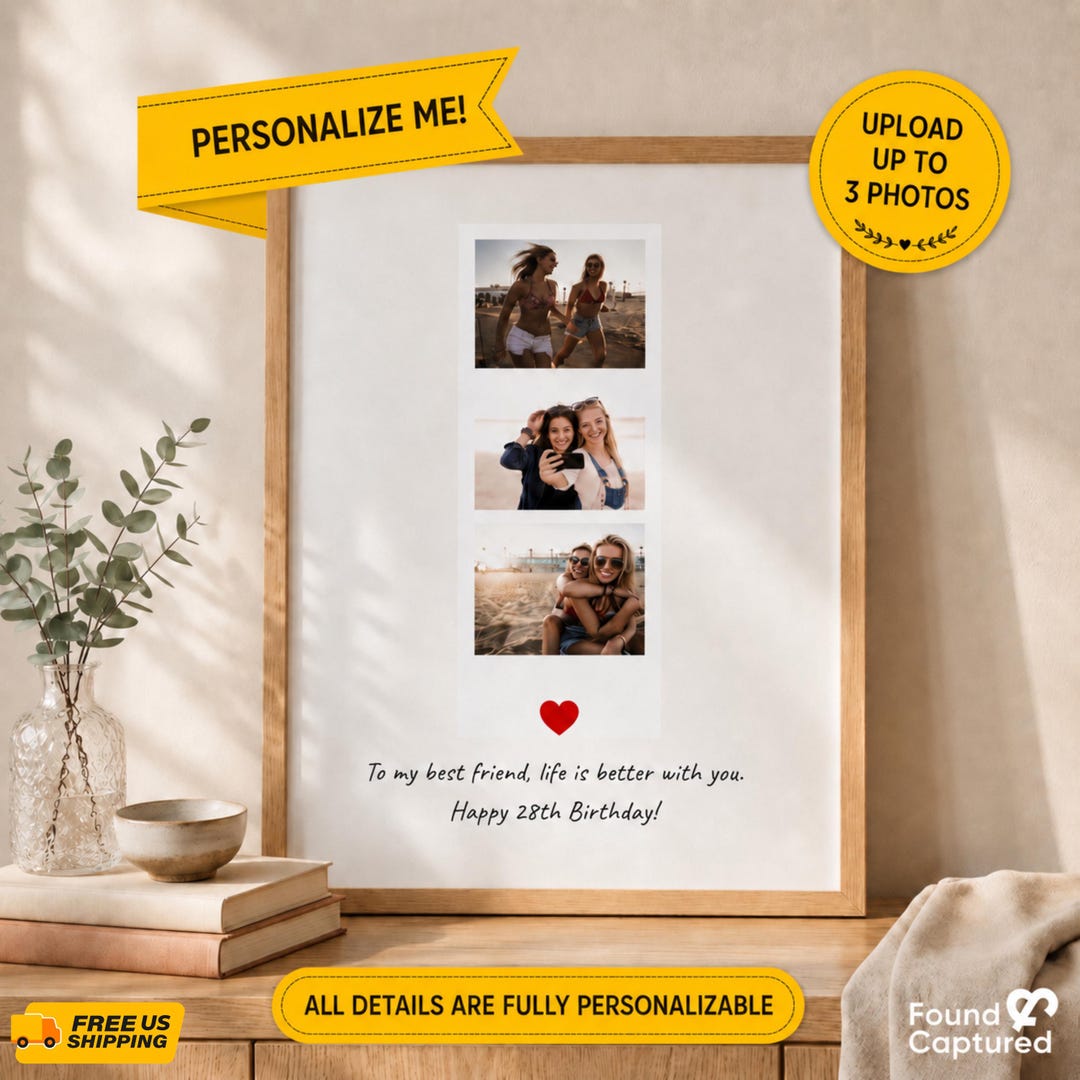 Friend Photo Frame Message Personalized Best Friend Photo Frame, Custom Friendship Wall Art ...