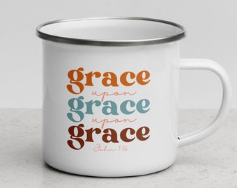 Bible Verse Mug, Christian Mug, Grace Upon Grace, Coffee Cup, Mom Mug, Gifts for Women, Christian Gifts, Gifts For Her, Faith Based Gifts