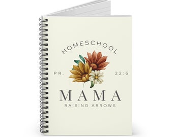 Homeschool Mama Spiral Notebook, Prayer Journal, Daily Gratitude Journal, Christian Notebook, Sermon Notes, Homeschool Gift, Raising Arrows