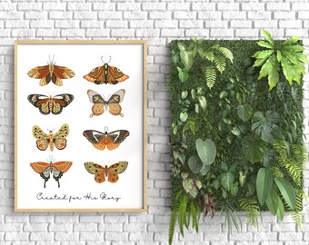 Christian Wall Art, Bible Verse Sign, Bible Verse Wall Art, Created for His Glory, Butterfly Wall Art, Scripture Gift for Her