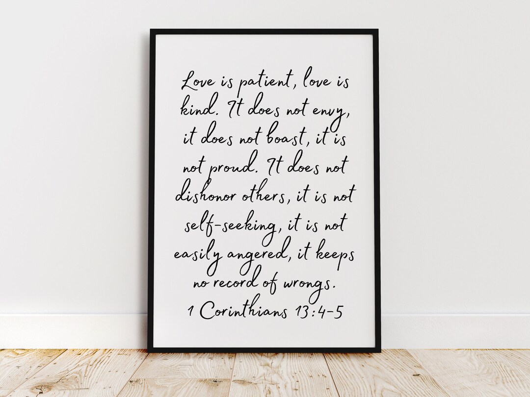 Love is Patient Bible Verse Wall Art, Christian Wall Art, 1 Corinthians
