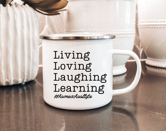 Homeschool Coffee Mug, Homeschool Mug, Homeschool Mama Mug, Homeschool Mom Gift, Homeschool Life, Living Loving Laughing Learning