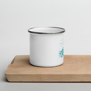 Christian Coffee Campfire Mug, Bible Verse Enamel Mug - Psalm 93 | Mightier than the waves of the sea is His love for you
