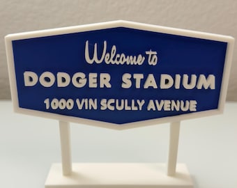 Réplica personalizada del letrero del Dodger Stadium / Decoración de béisbol impresa en 3D / Letrero del estadio de Los Ángeles / Regalo para aficionados al deporte / Decoración para el hogar inspirada en los Dodgers