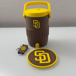 San Diego Padres dryckesdispenserset | Basebollfanpresent | Anpassad brun & guld dryckeskyl | Sportfestdekor | MLB-inspirerad dryckeshol bild 1