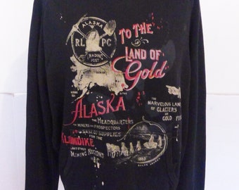 Ralph Lauren Lg Black Hoodie Sweatshirt  To The Land Of Gold Alaska