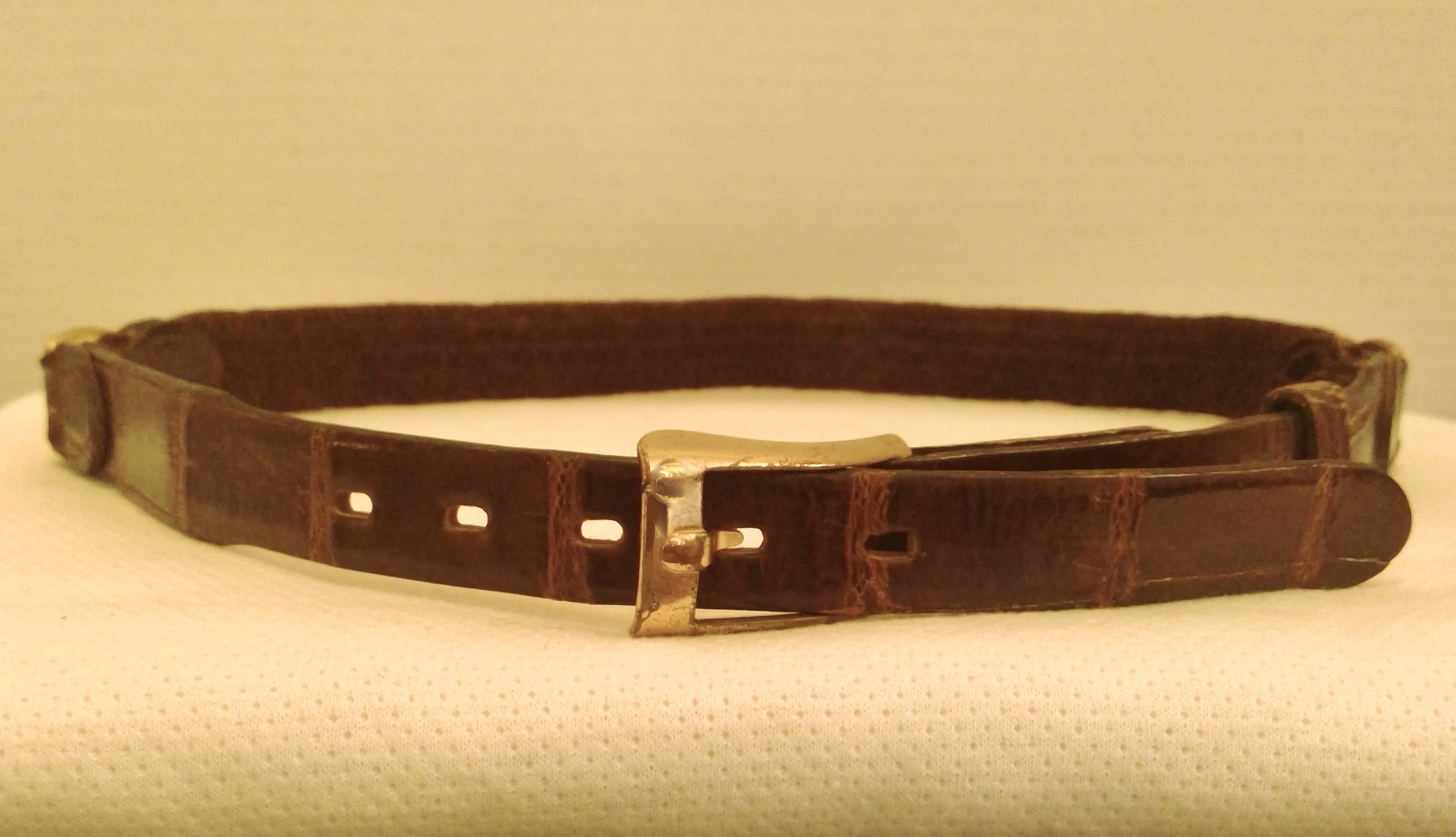 BeltMania Alligator Style Genuine Leather Chain-Link Woman\'s Belt Italy Sz L NILI LOTAN Reine croc-effect leather belt | NET-A-PORTER main image 2