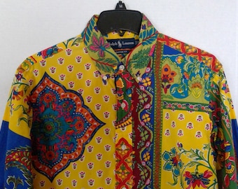 Ralph Lauren Men's/Ladies Multi Color Button Up Long Sleeve Shirt Size M