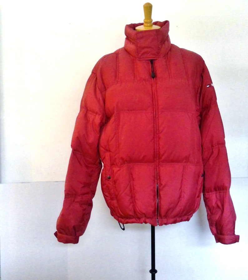 Tommy Hilfiger Red Puffer Jacket | Etsy