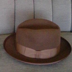 Stetson Whippet Fedora Black Teardrop Crown Hat with Royal Deluxe Fur Felt