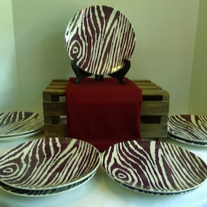Zebra Snack or Salad Plates 9   Pottery Barn  Graphic Harvest