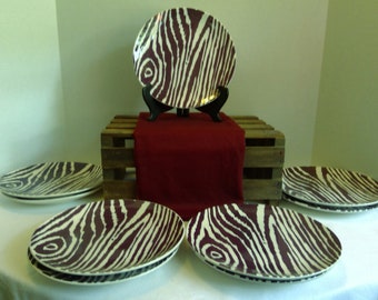 Zebra Snack or Salad Plates 9   Pottery Barn  Graphic Harvest