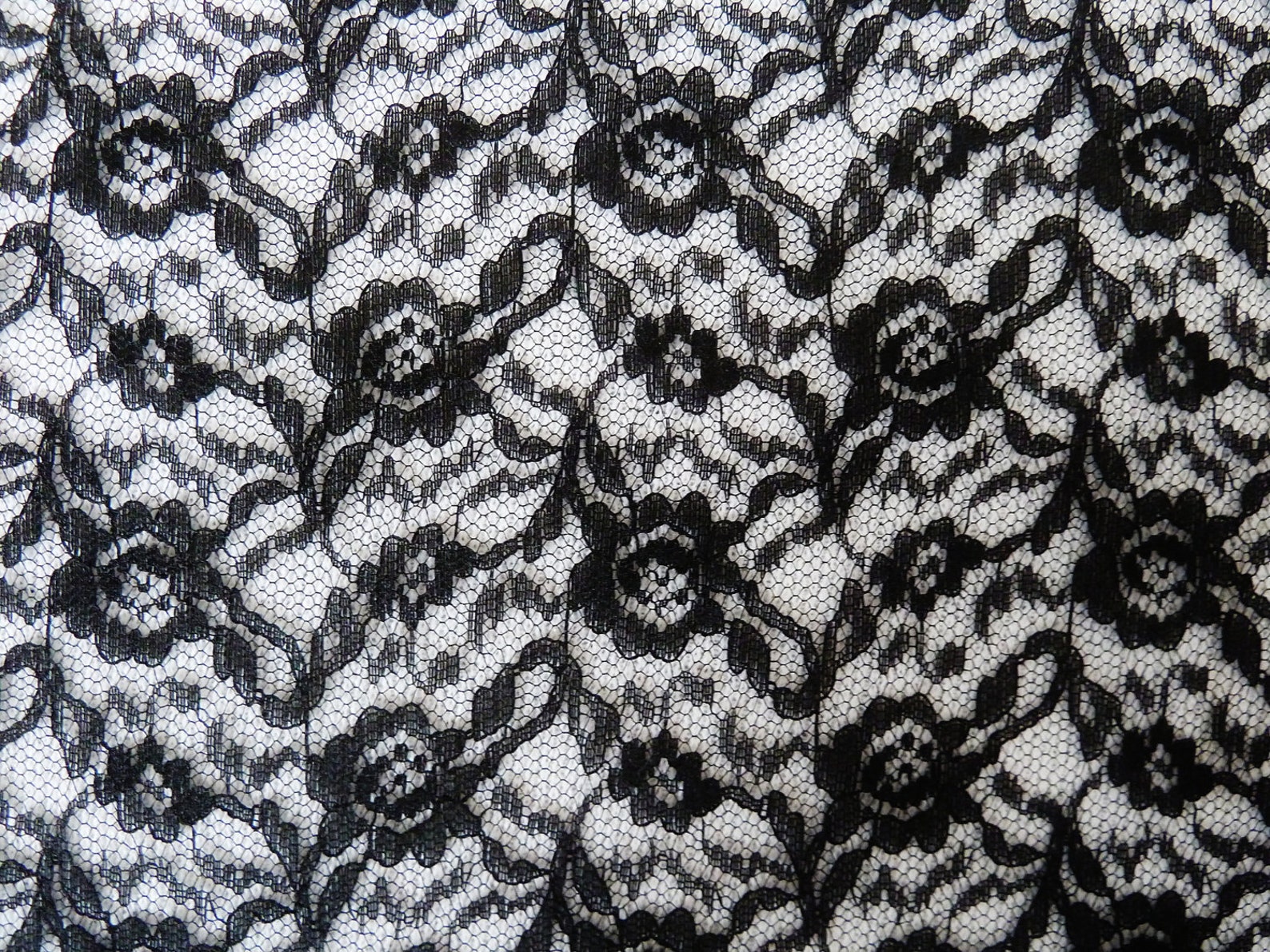 Black Flower Lace Fabric - Etsy