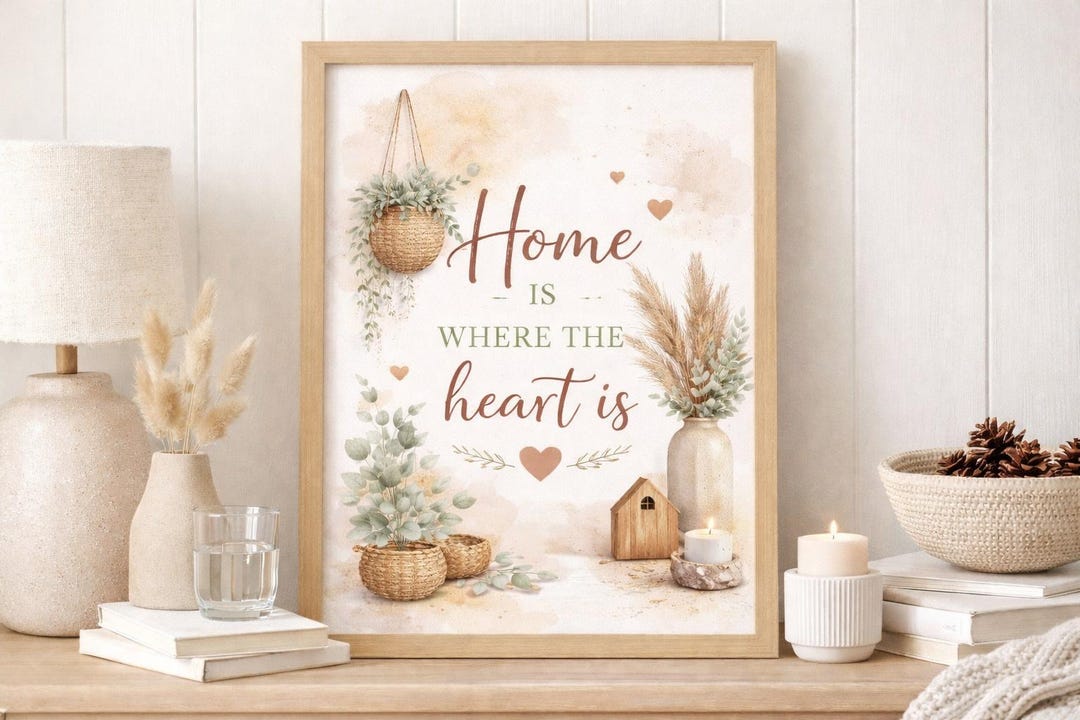 Home is Where the Heart is – Printable Wall Art | A4 Instant Download ...