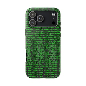 Capa resistente para celular Green Matrix Code | Hacker Energy, acabamento brilhante