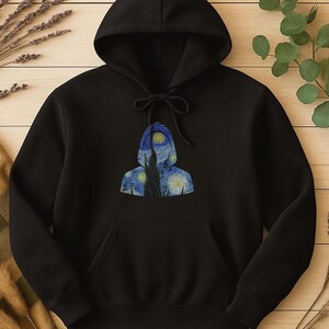 Sudadera con capucha "Noche estrellada" de Van Gogh, sudadera para amantes del arte estético, jersey Museum Core, ropa Dark Academia, regalo para artistas