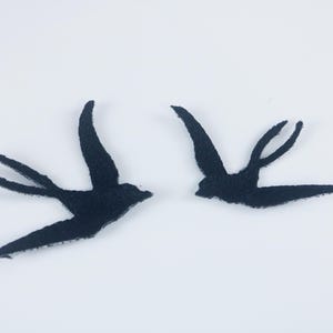 black swallow patch, Seagulls patch, bird, Patches, Iron-On Applique for Jackets, Jeans
