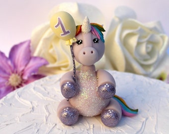 Unicorn cake topper, birthday cake topper, unicorn birthday party, baby's first birthday, cute unicorn figurine, baby girl cake decoration