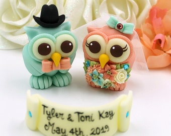 Rustic wedding cake topper, owl cake topper, owl theme, wedding cake topper figurine, unique wedding gift